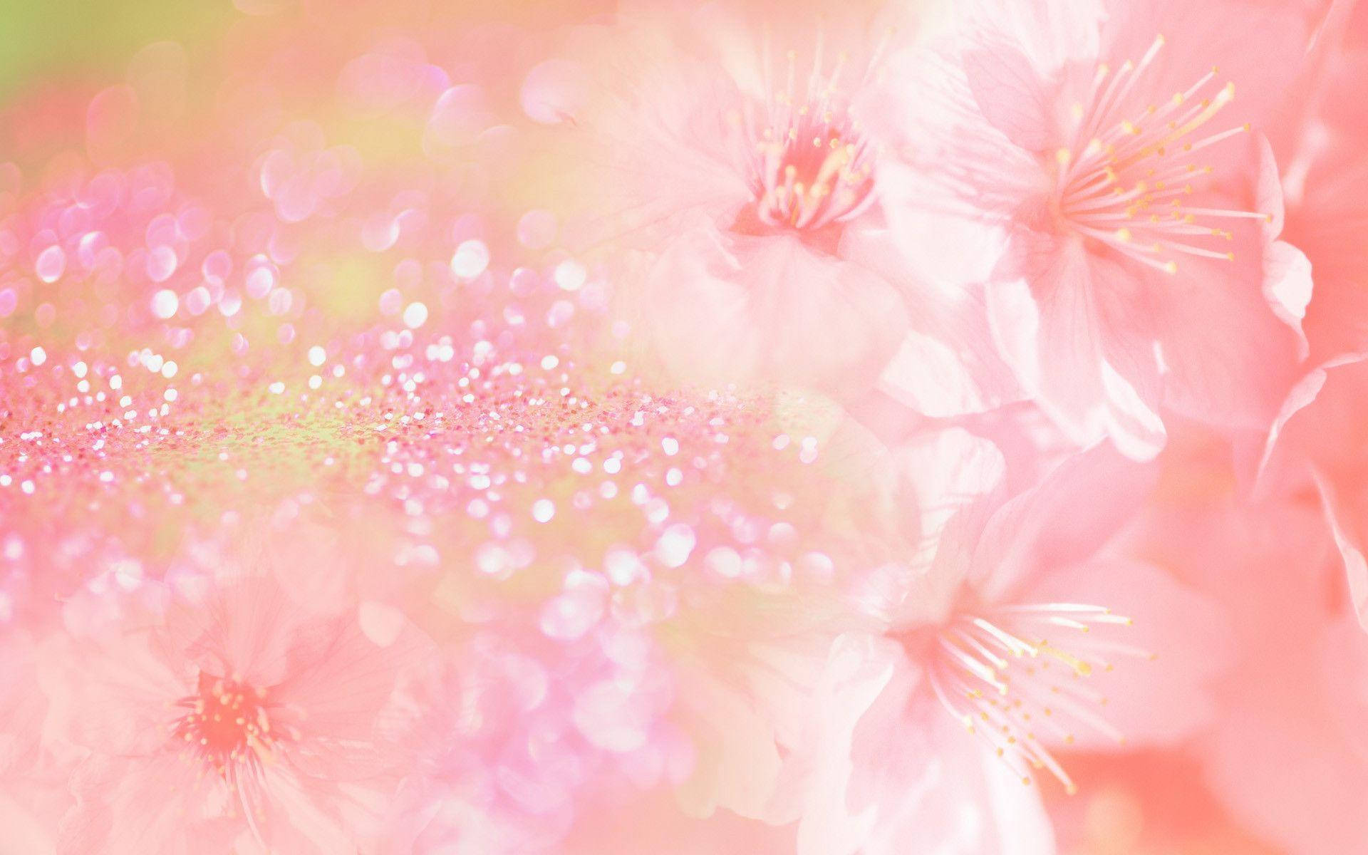 Glittery Pink Flower Wallpaper