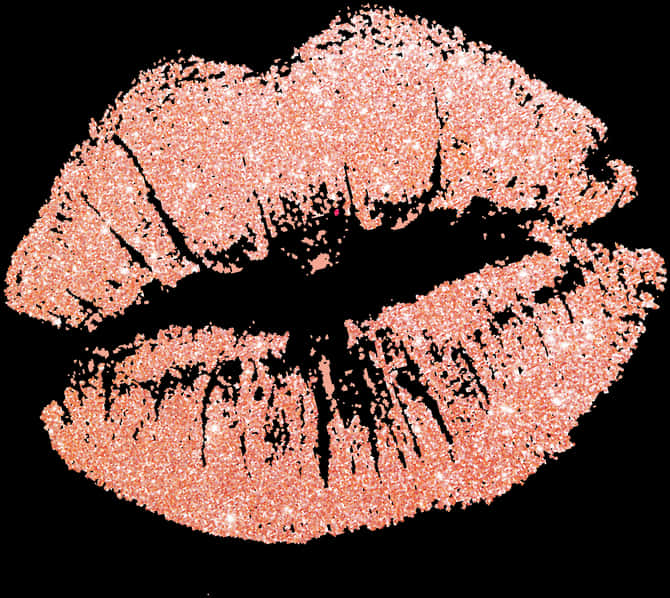 Glittery Pink Lip Print PNG