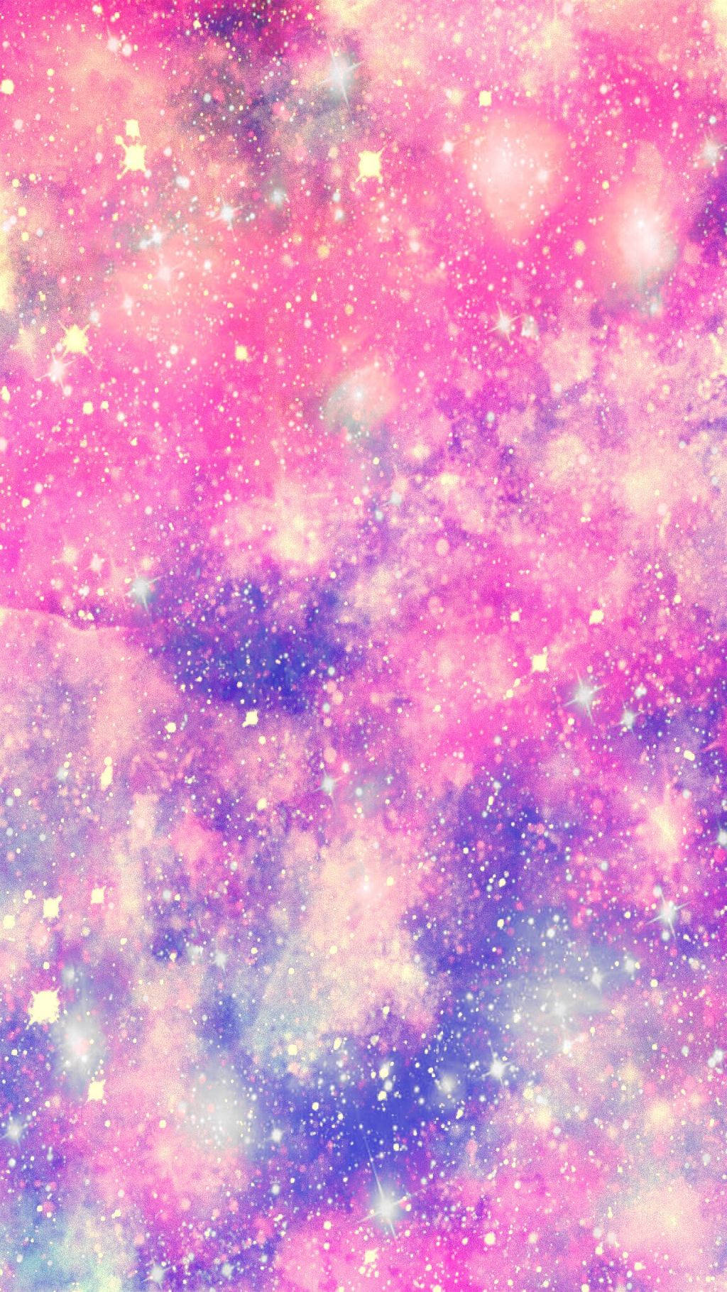 Glittery Pink Pastel Galaxy Wallpaper