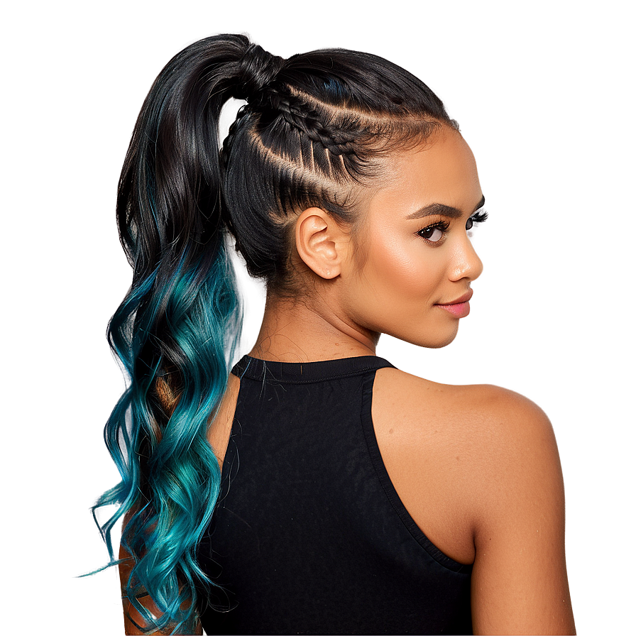 Glittery Ponytail Accent Png Nqk31 PNG