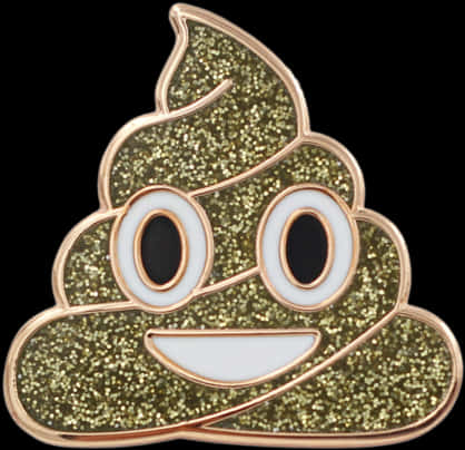 Glittery Poop Emoji Pin PNG