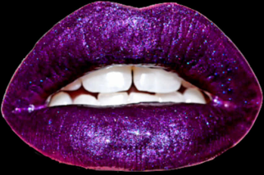 Glittery Purple Lips PNG