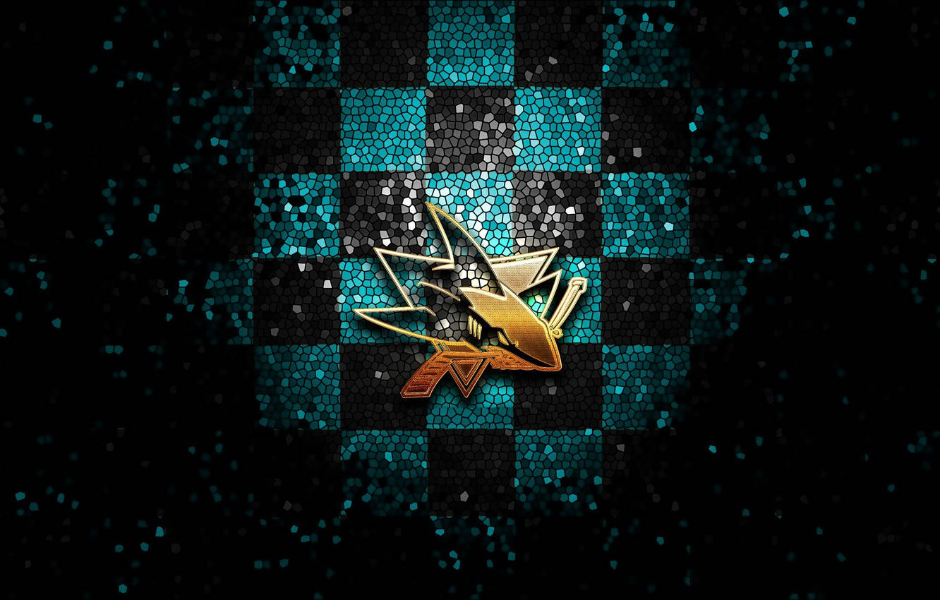 Glittery San Jose Sharks Logo Wallpaper