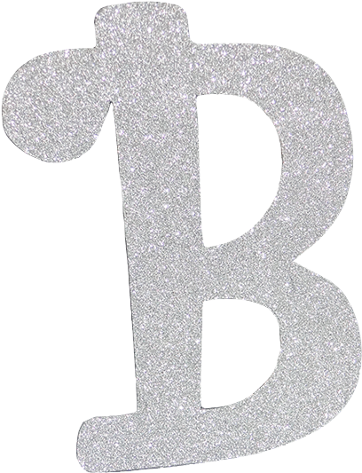 Glittery Silver Letter B PNG