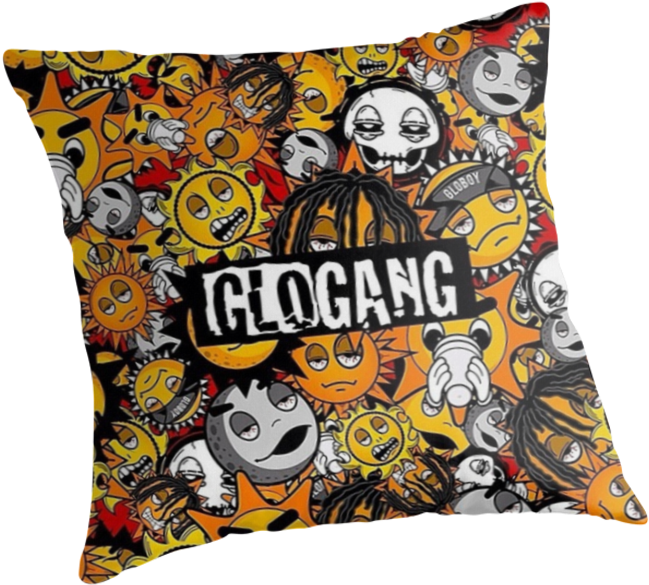 Glo Gang Cartoon Characters Pillow PNG