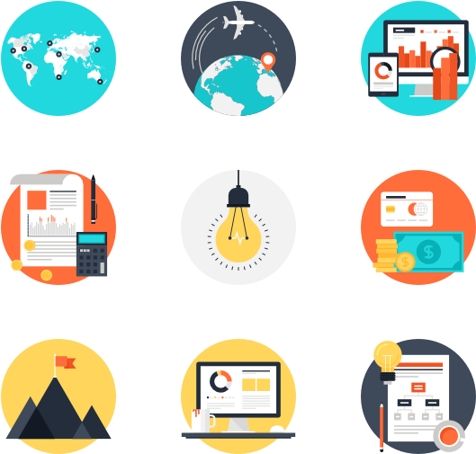 Global Business Concepts Icons PNG