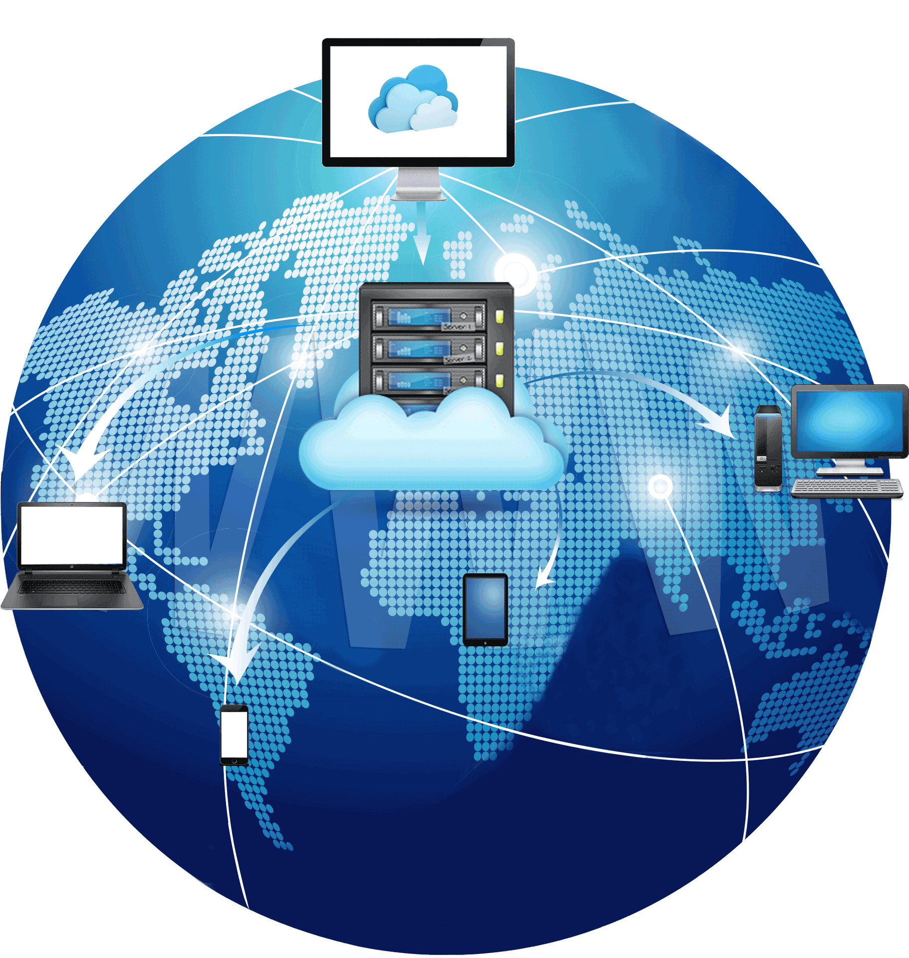 Global Cloud Network Connectivity PNG