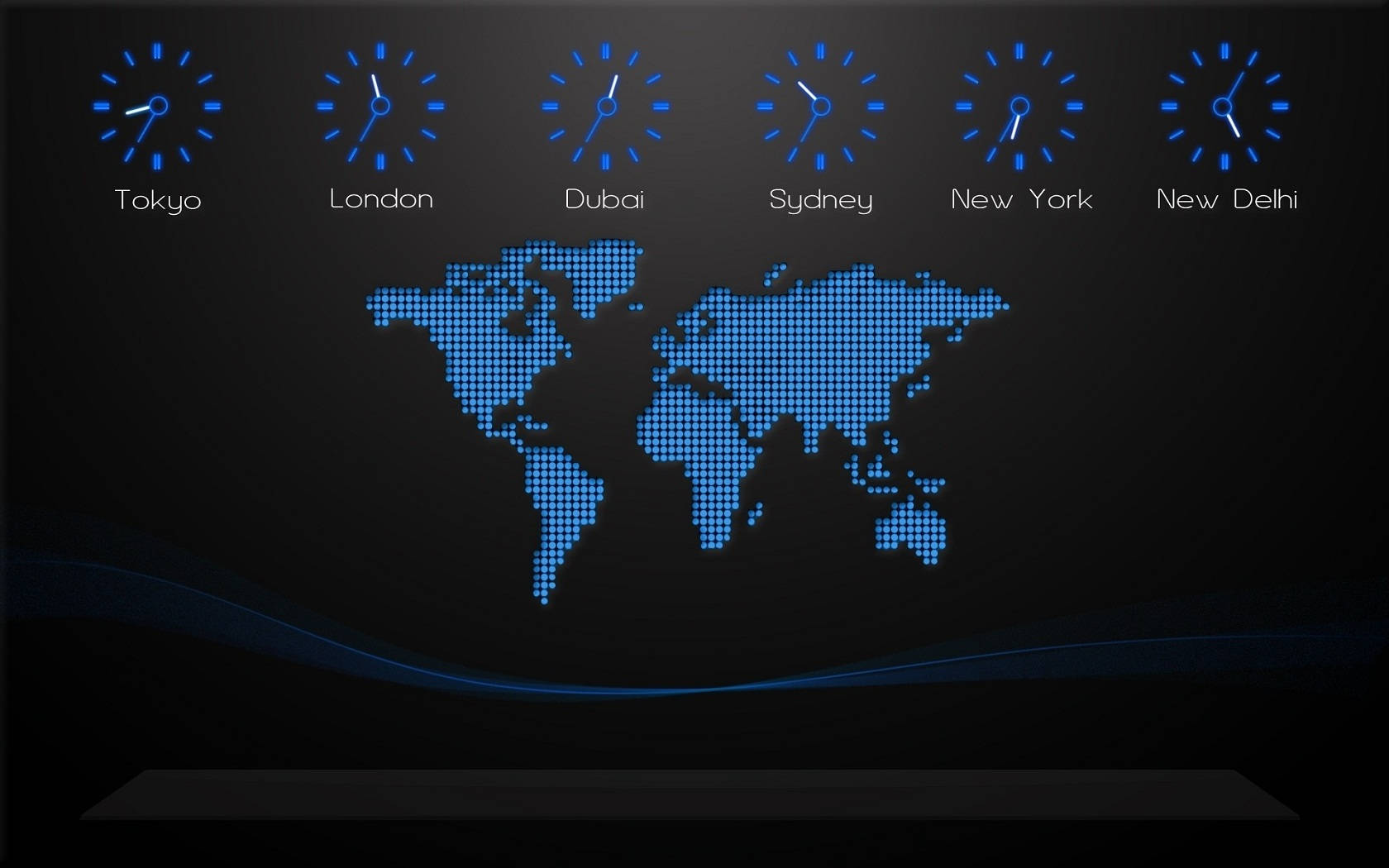 Global Connectivity - Digital World Map On Desktop Wallpaper