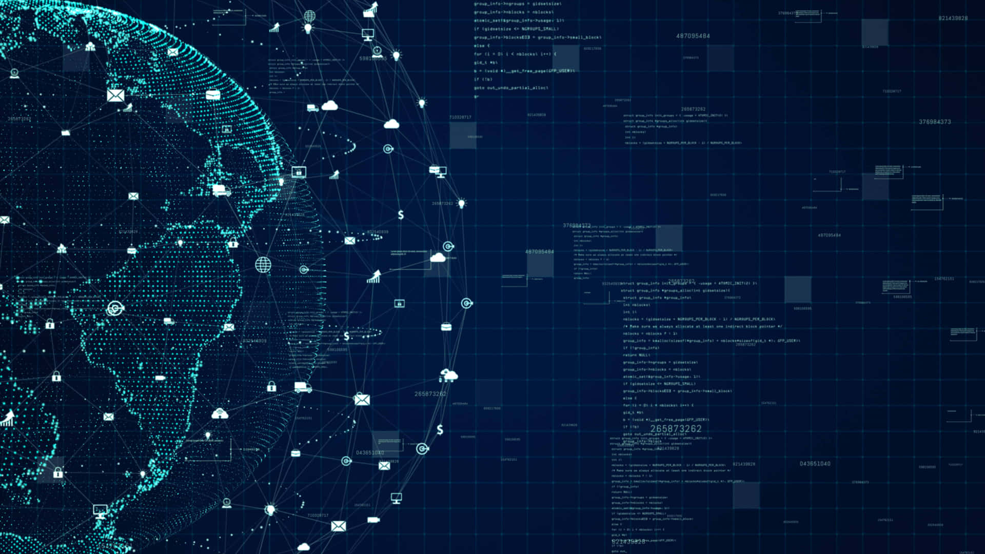 Global Data Network Visualization Wallpaper