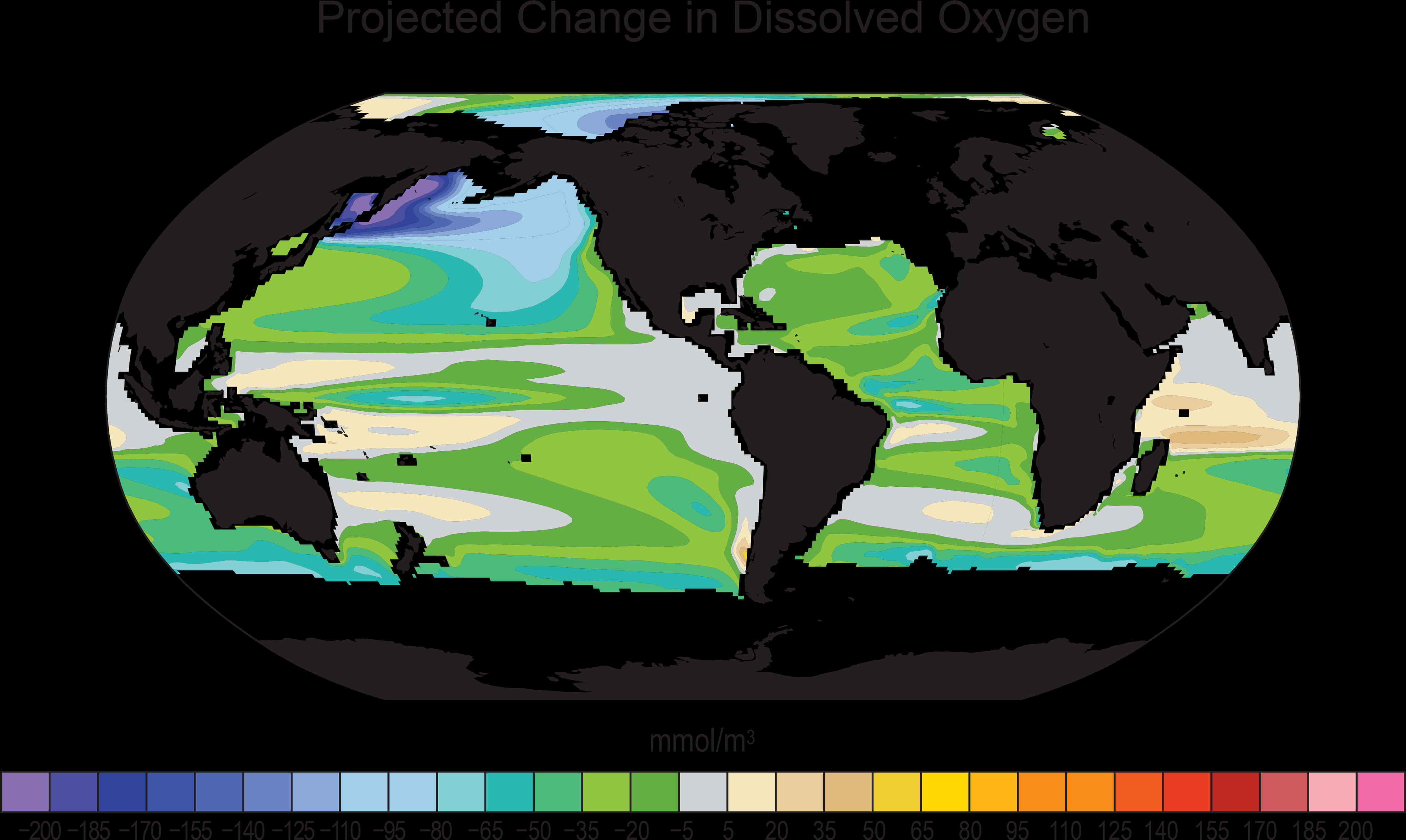 Global Dissolved Oxygen Projection Map PNG