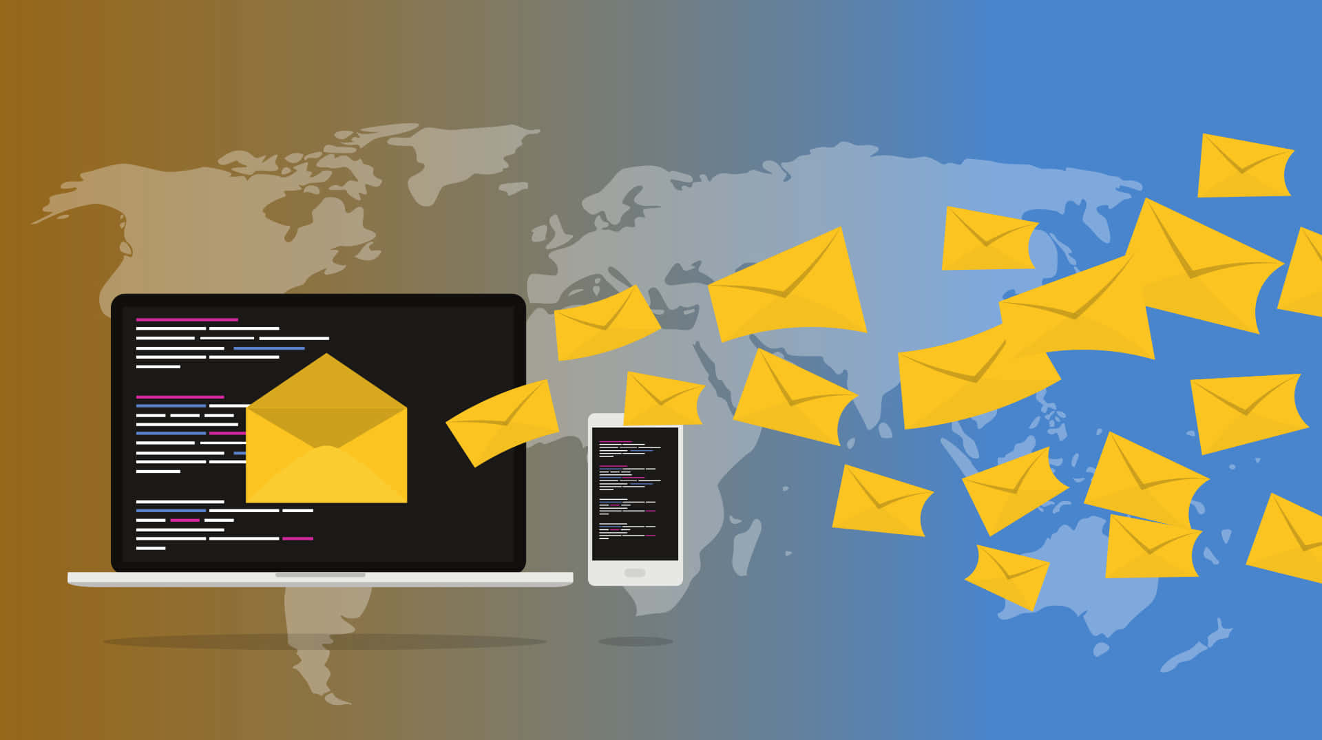 Global Email Communication Concept PNG