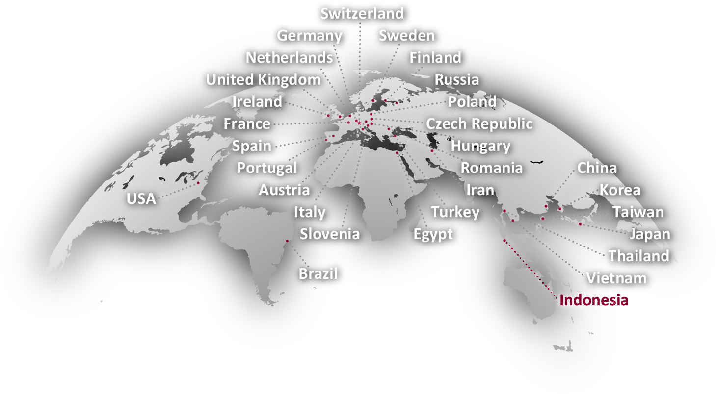 Global Flight Paths Map Indonesia Highlighted PNG