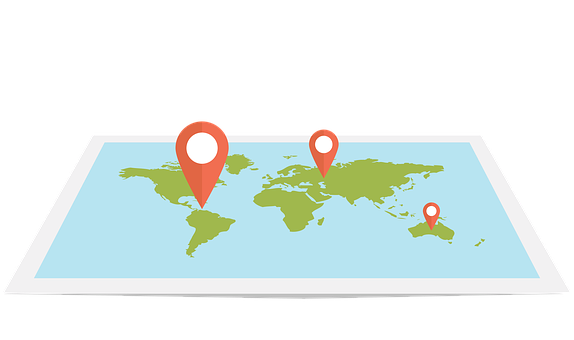 Global Location Pins Map PNG