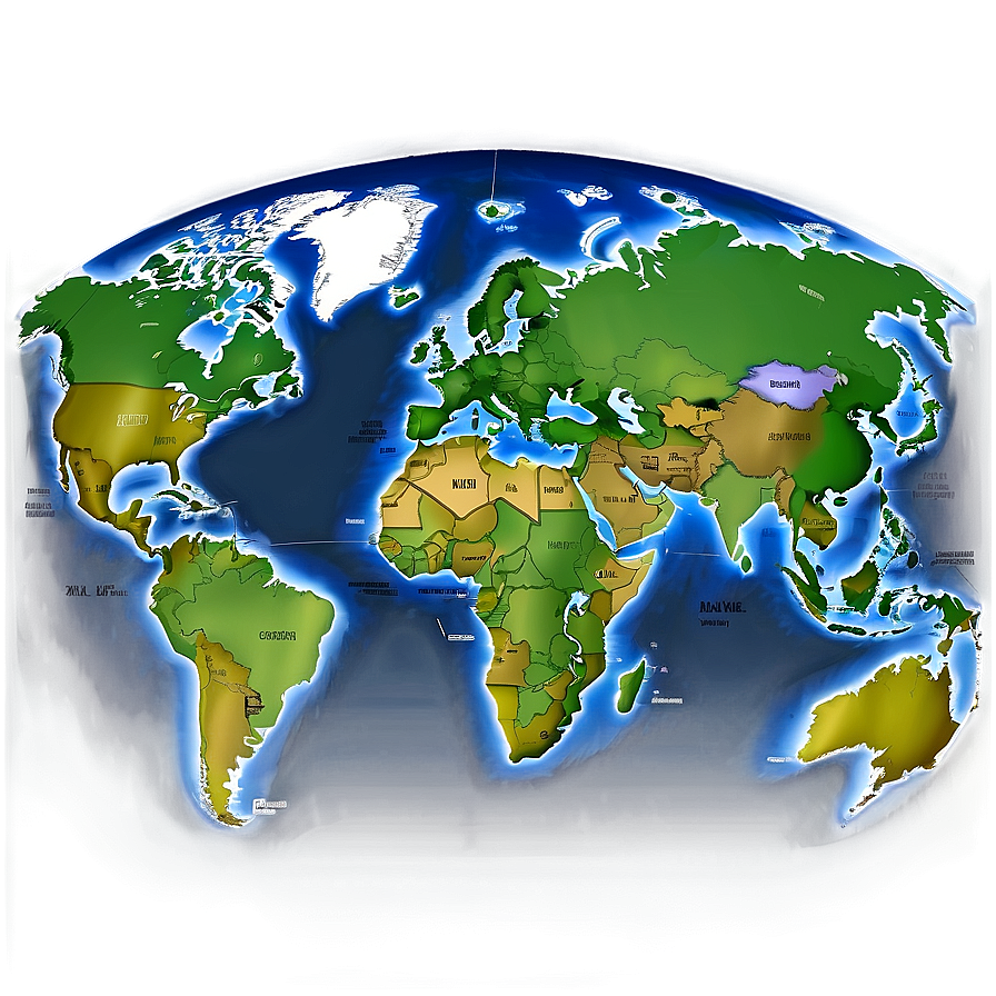 Global Map With Countries Png 06242024 PNG