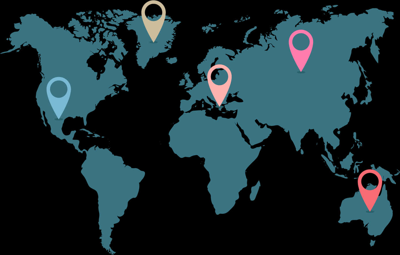 Global Mapwith Pins PNG