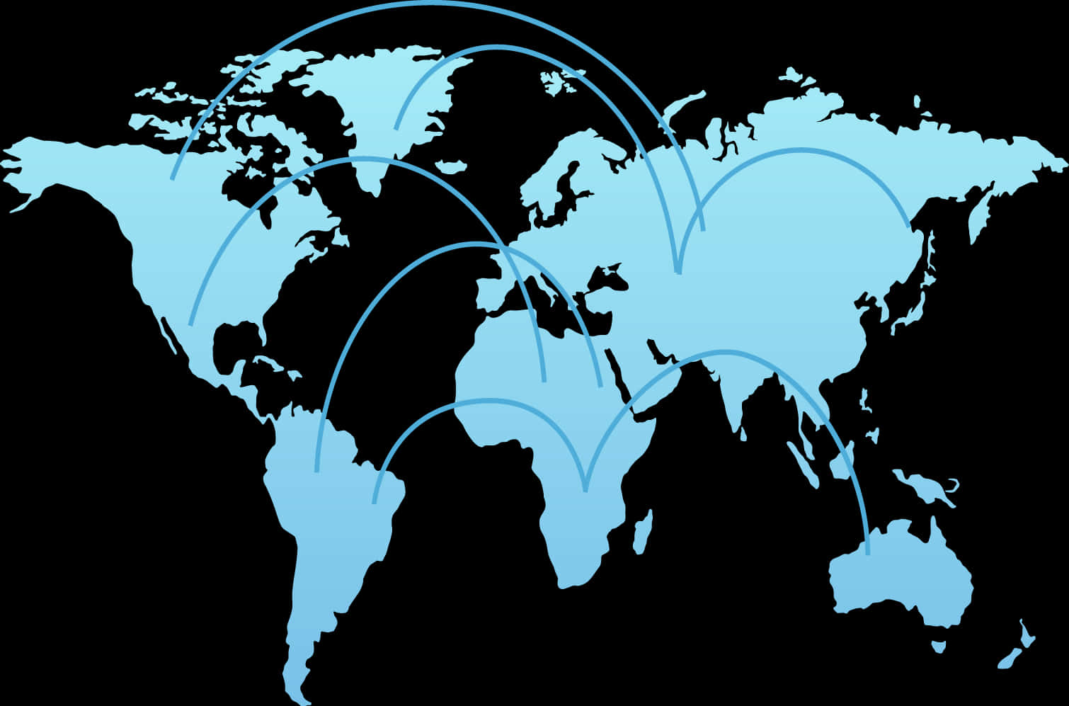 Global Network Connections Map PNG