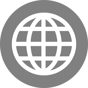 Global Network Icon Gray Background PNG