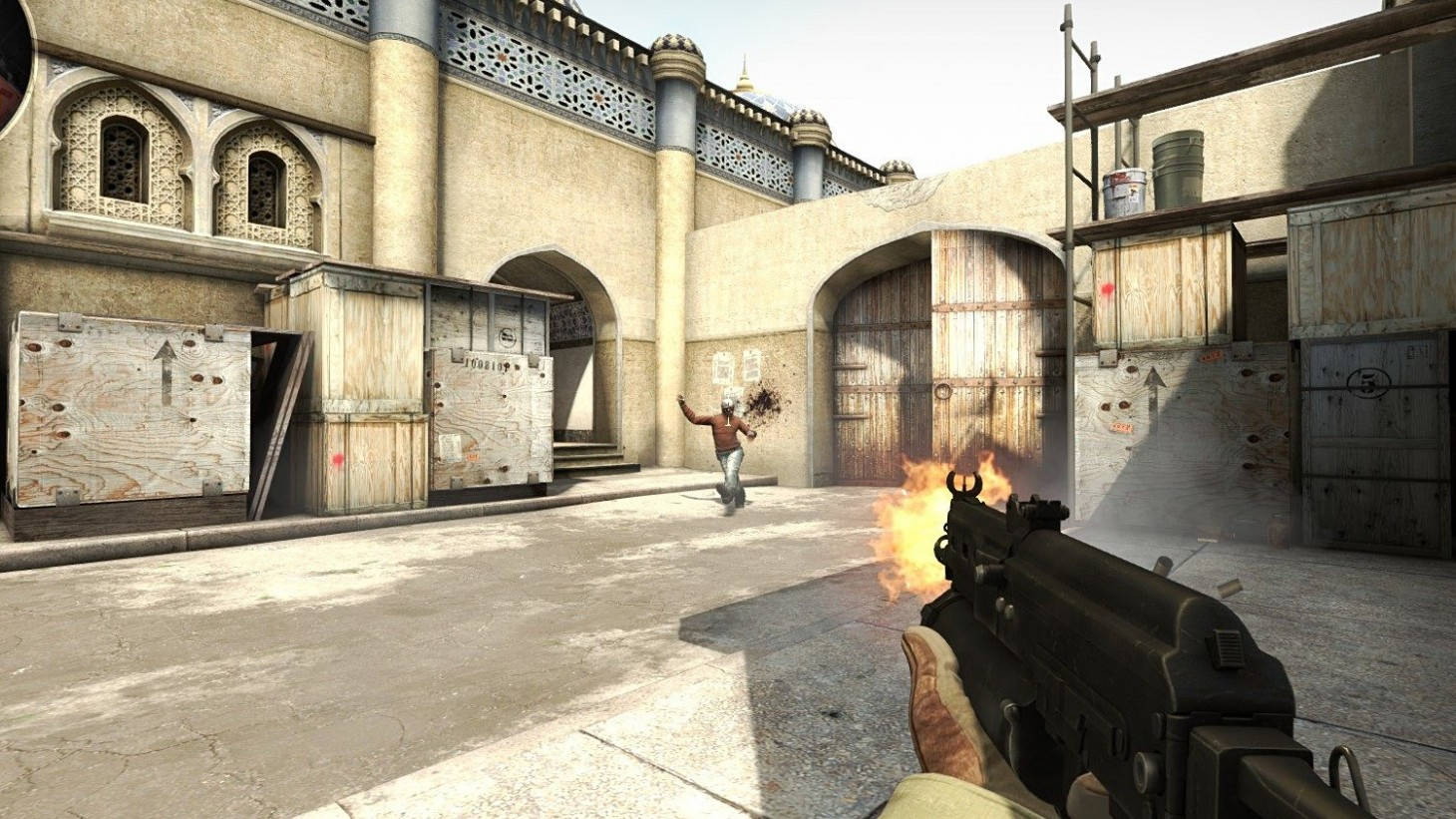 A Man Is Shooting A Gun In A Game Wallpaper