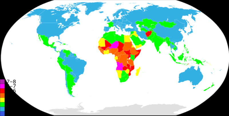 Global Population Density Map PNG