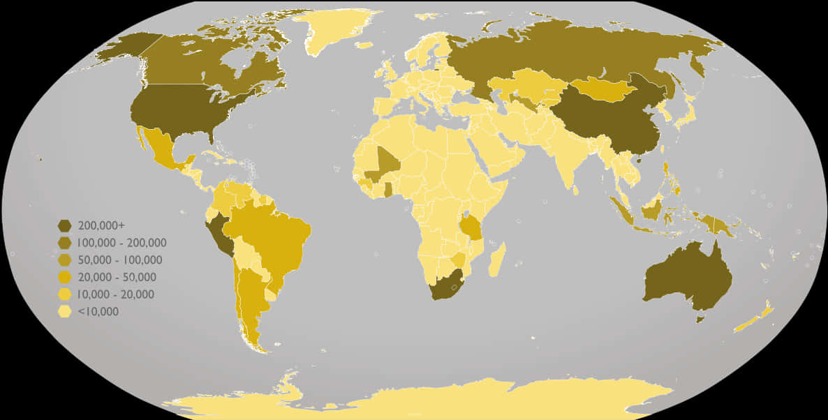 Global Population Density Map PNG