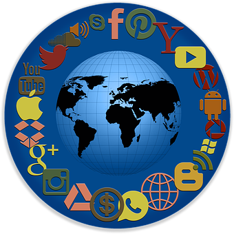 Global Social Media Icons PNG