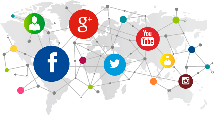 Global Social Media Network Connections PNG