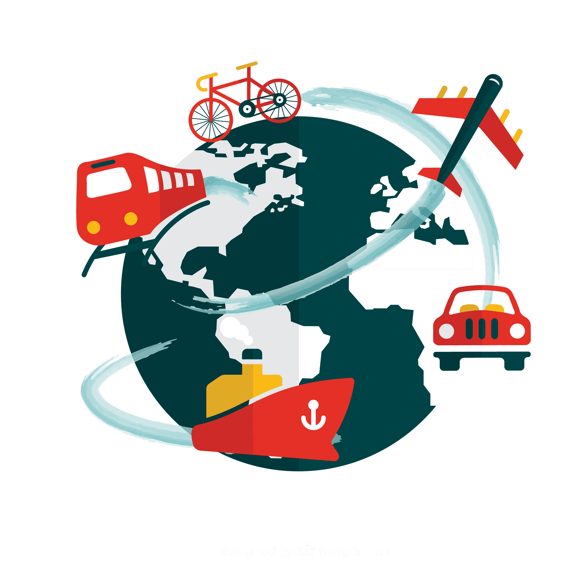 Global Travel Modes Illustration PNG