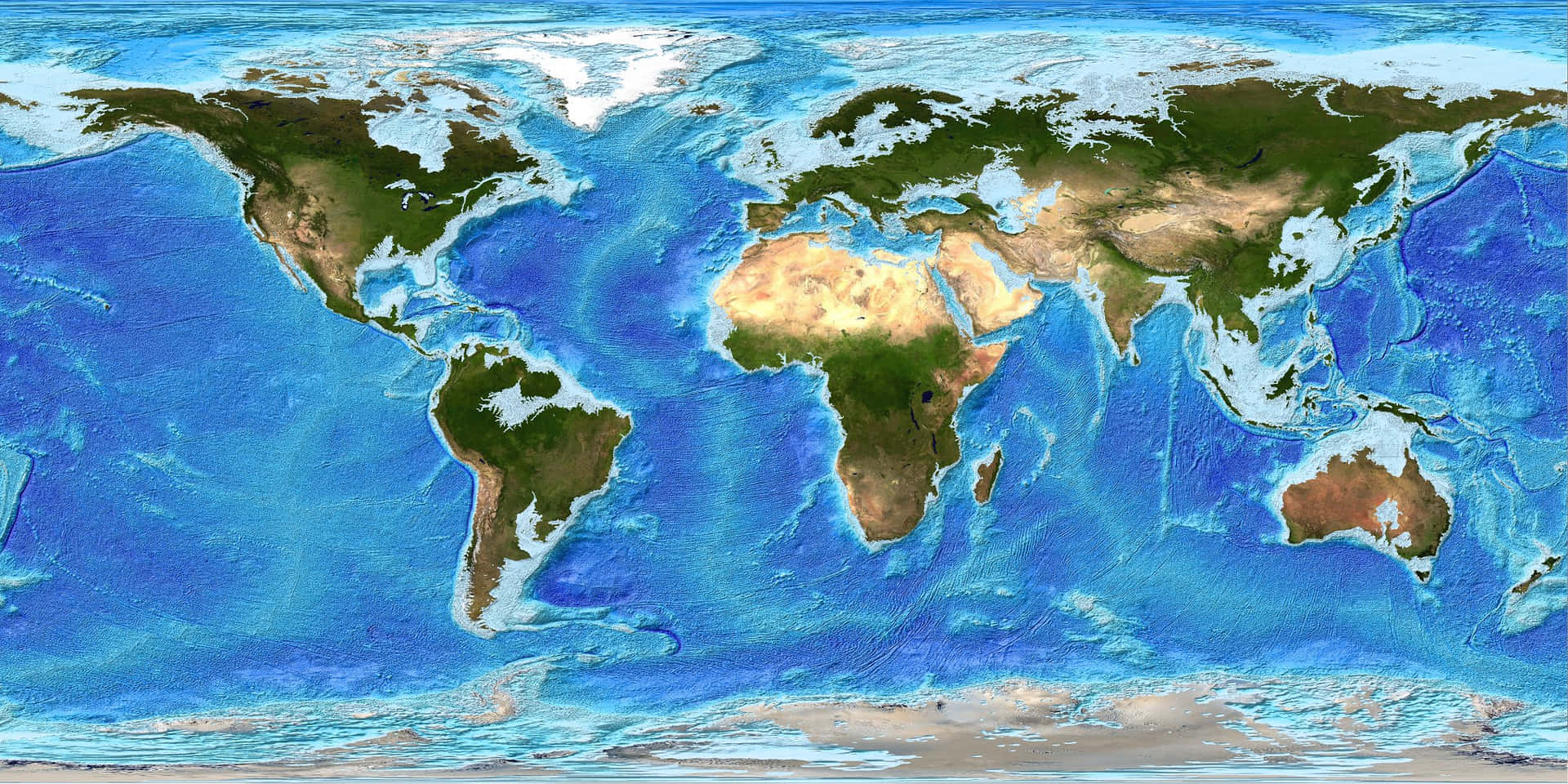 The World Map Is Shown In Blue And Blue