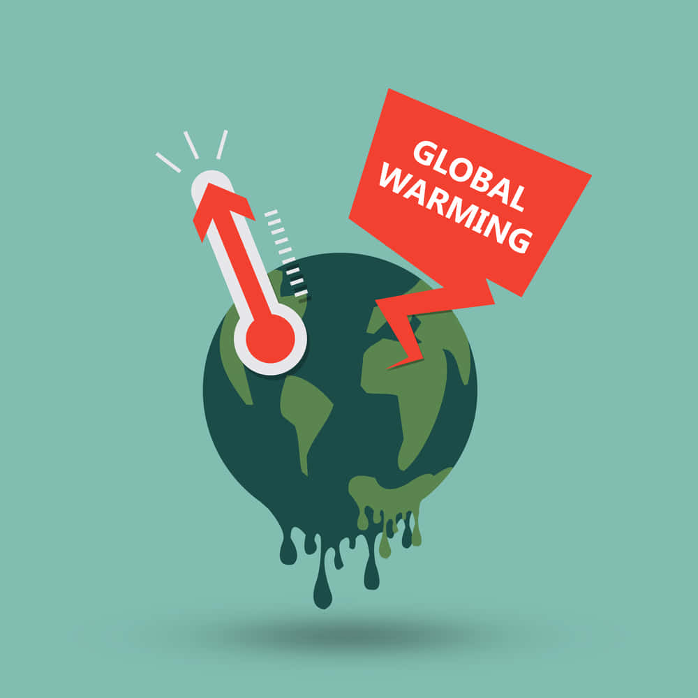 Global Warming - A Thermometer With A Sign