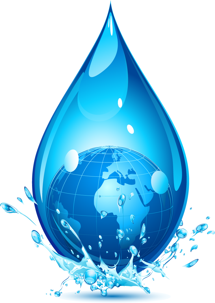 Global Water Drop Concept PNG