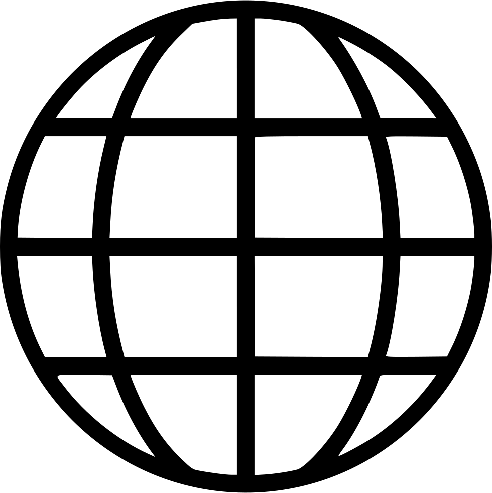 Globe Icon Simple Black PNG
