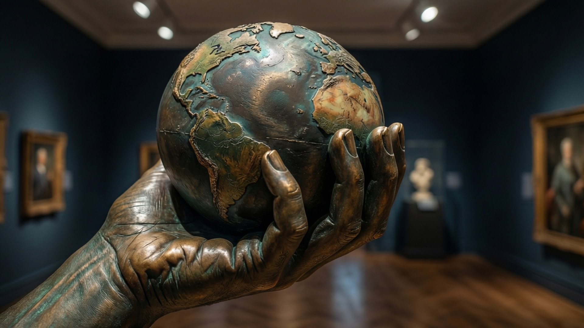 Globe i hånden Bakgrunner