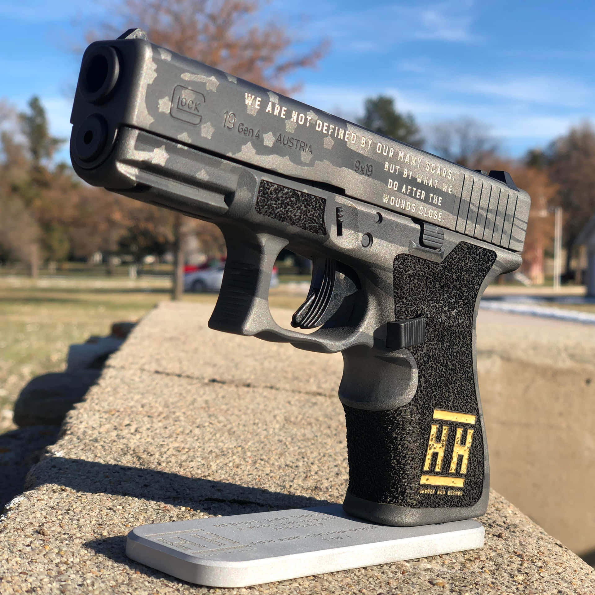 A Glock 17 On A Concrete Wall