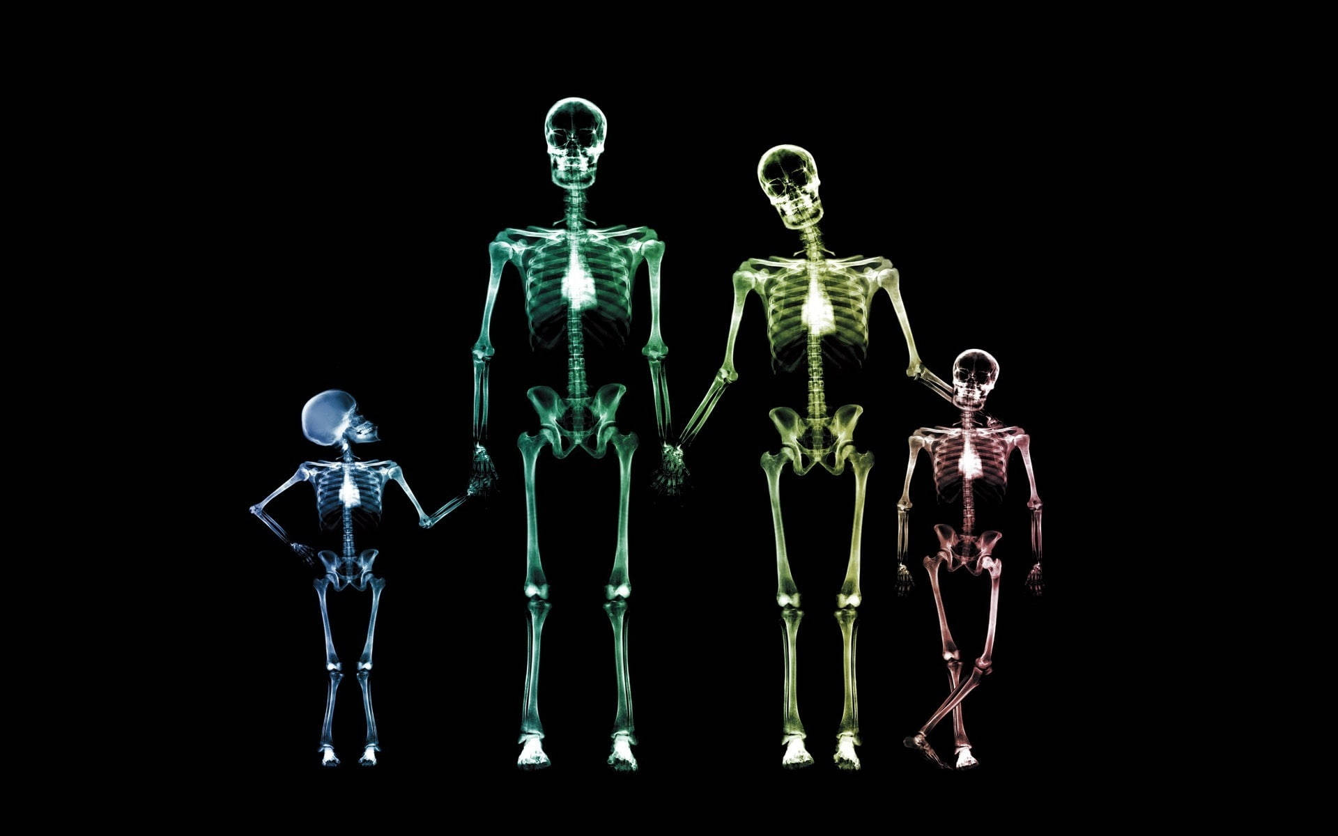 Glødende Familie Skeleton Desktop Wallpaper
