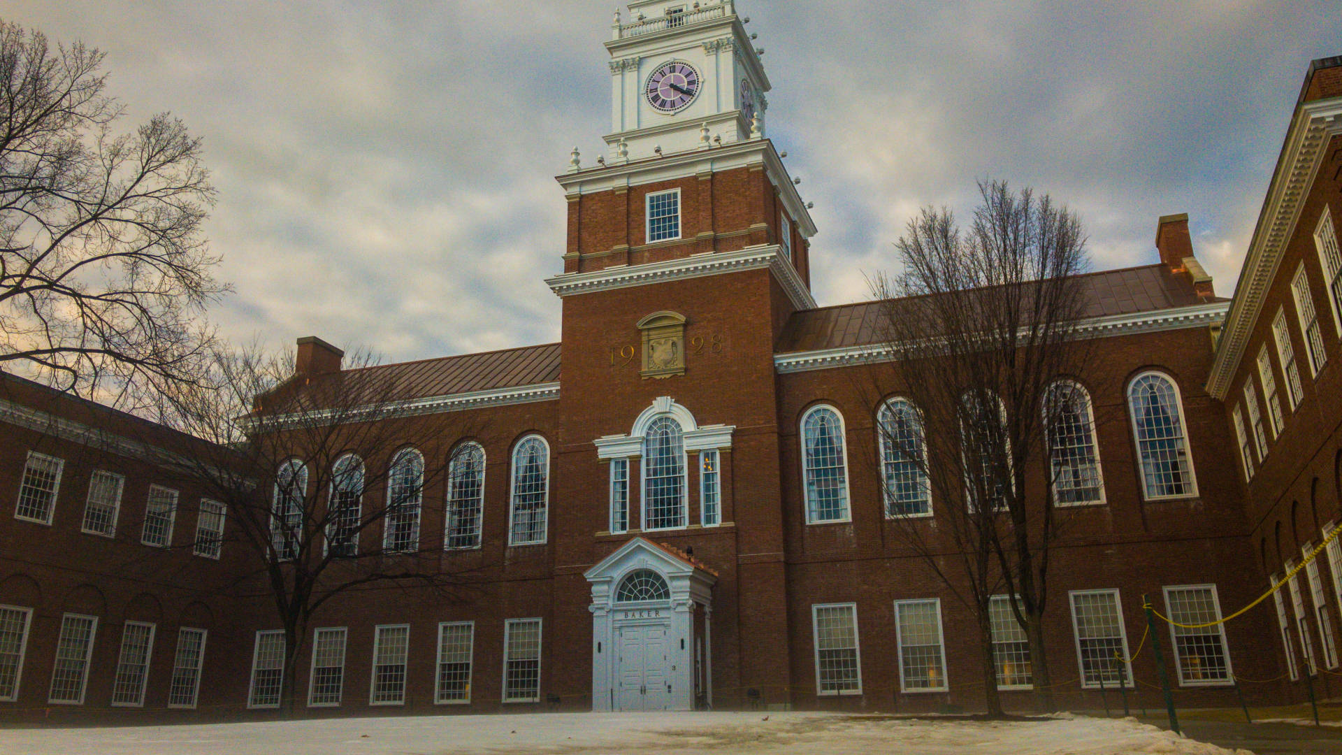 Gloomy Regal Architecture of Baker-Berry Library at Dartmouth College Wallpaper