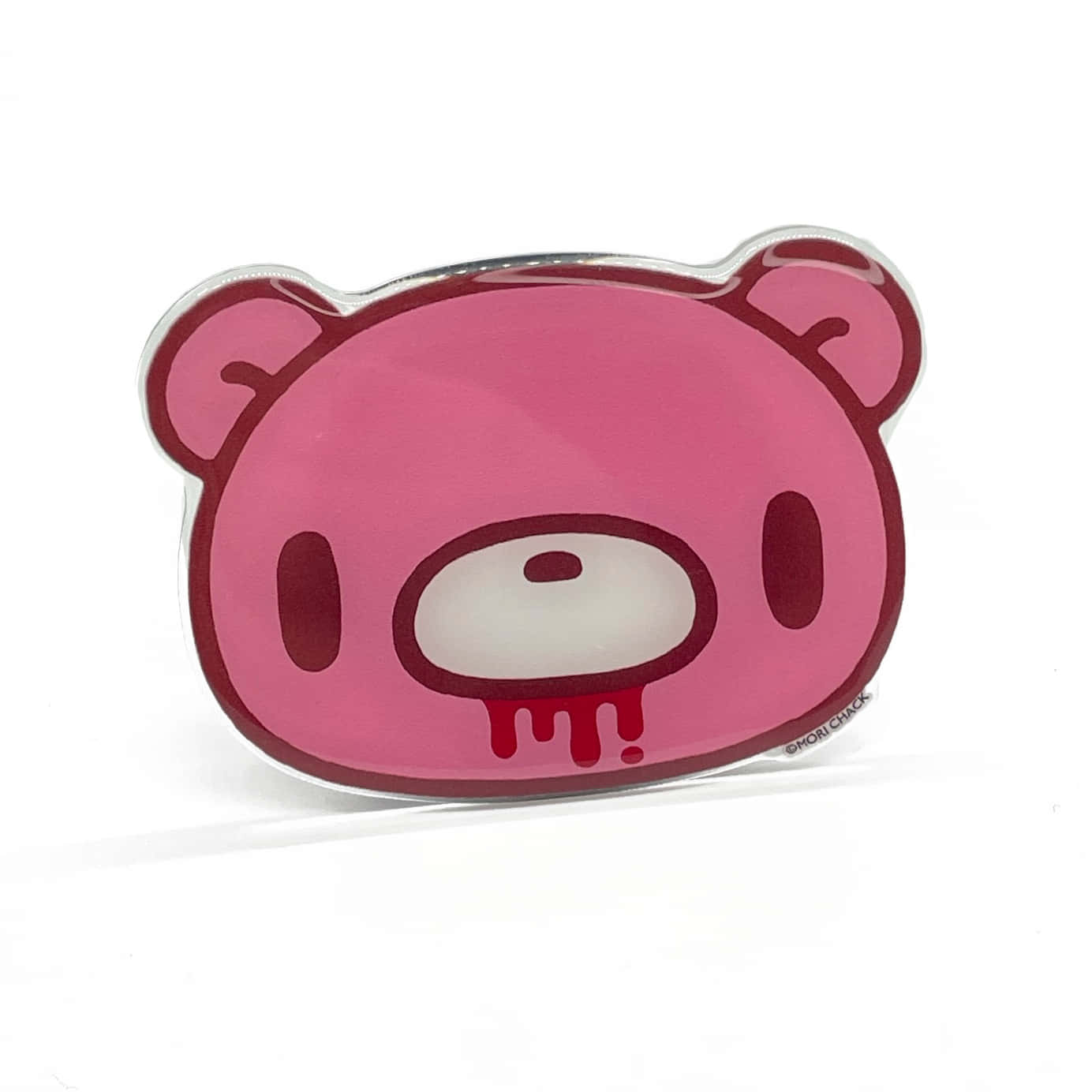 A Pink Teddy Bear Pin With Blood On It Wallpaper
