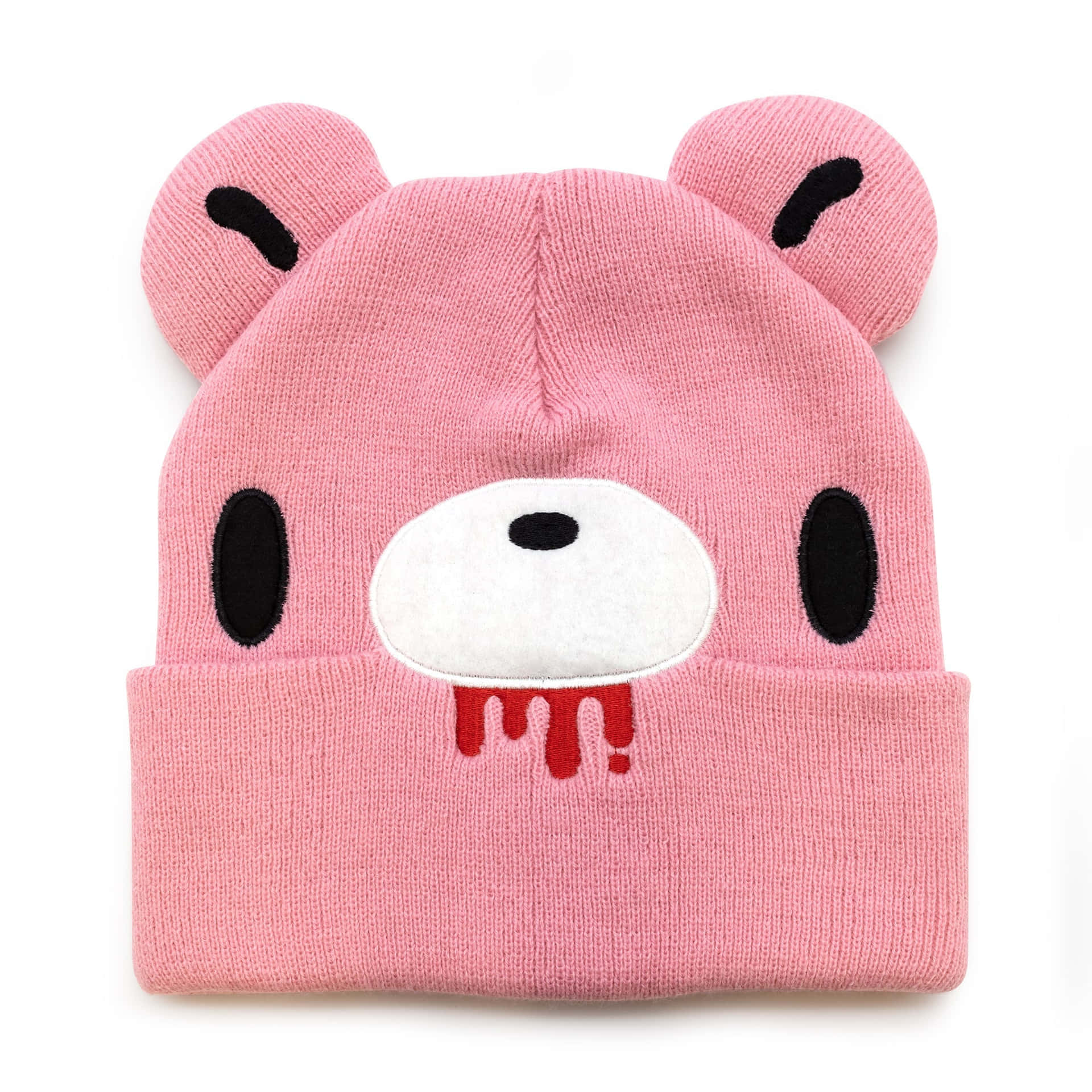 A Pink Beanie With A Bear Face On It Wallpaper