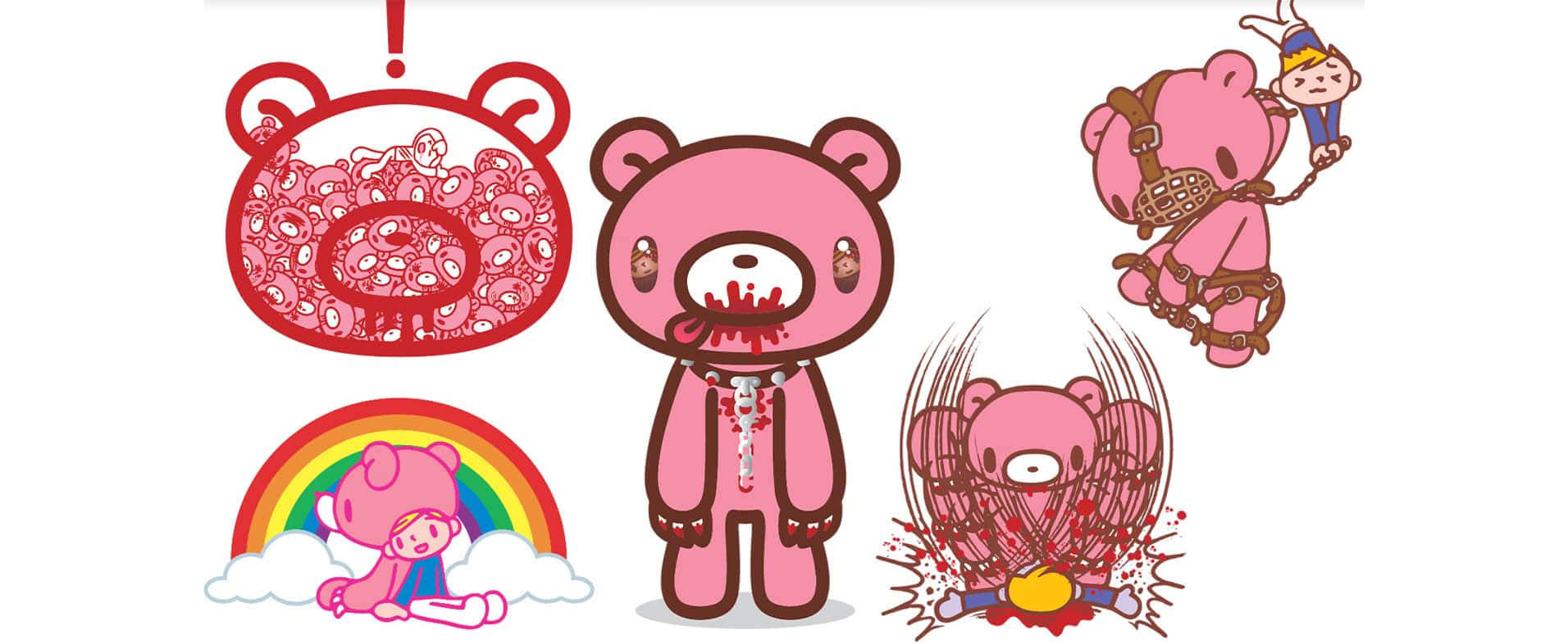 Gloomy Bear Doing Different Things Wallpaper