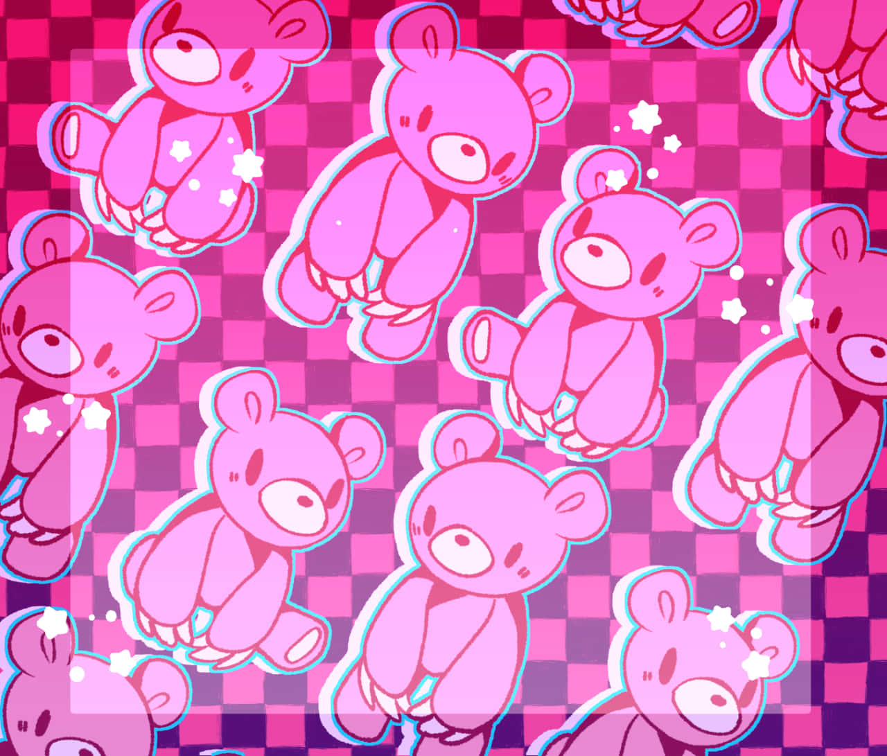 Gloomy Bear With Racing Patterns Wallpaper