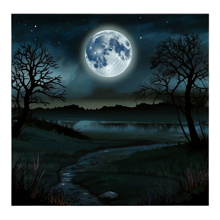 Gloomy Night Landscape Png 3 PNG