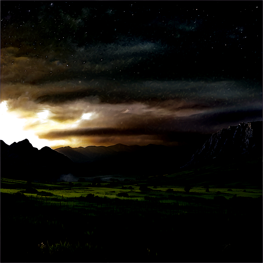 Gloomy Night Landscape Png Llg PNG