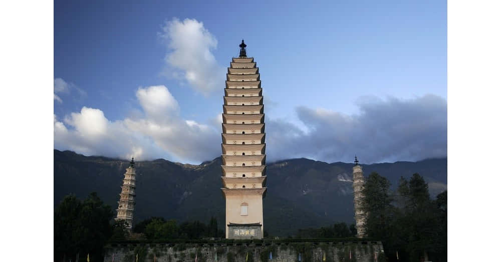 Gloomy Photo Of Three Pagodas Wallpaper
