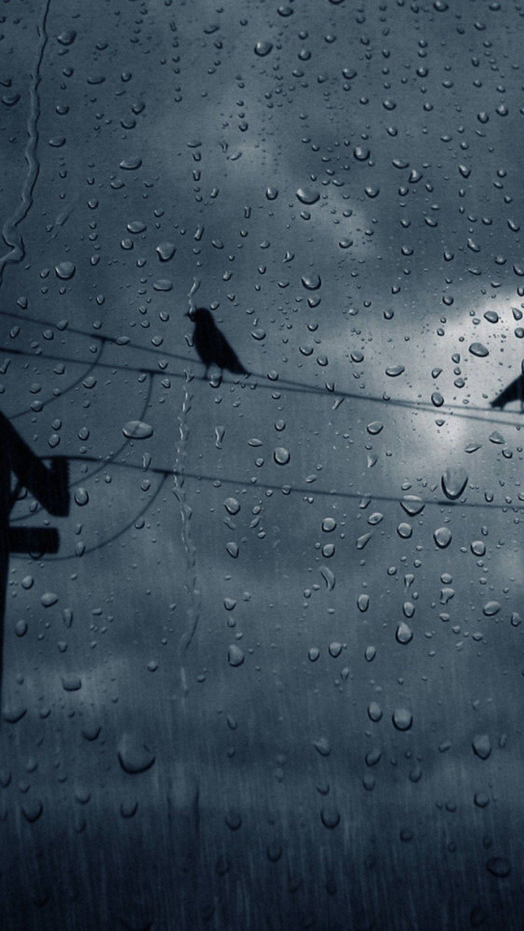 Gloomy Yet Beautiful Rain Phone Wallpaper