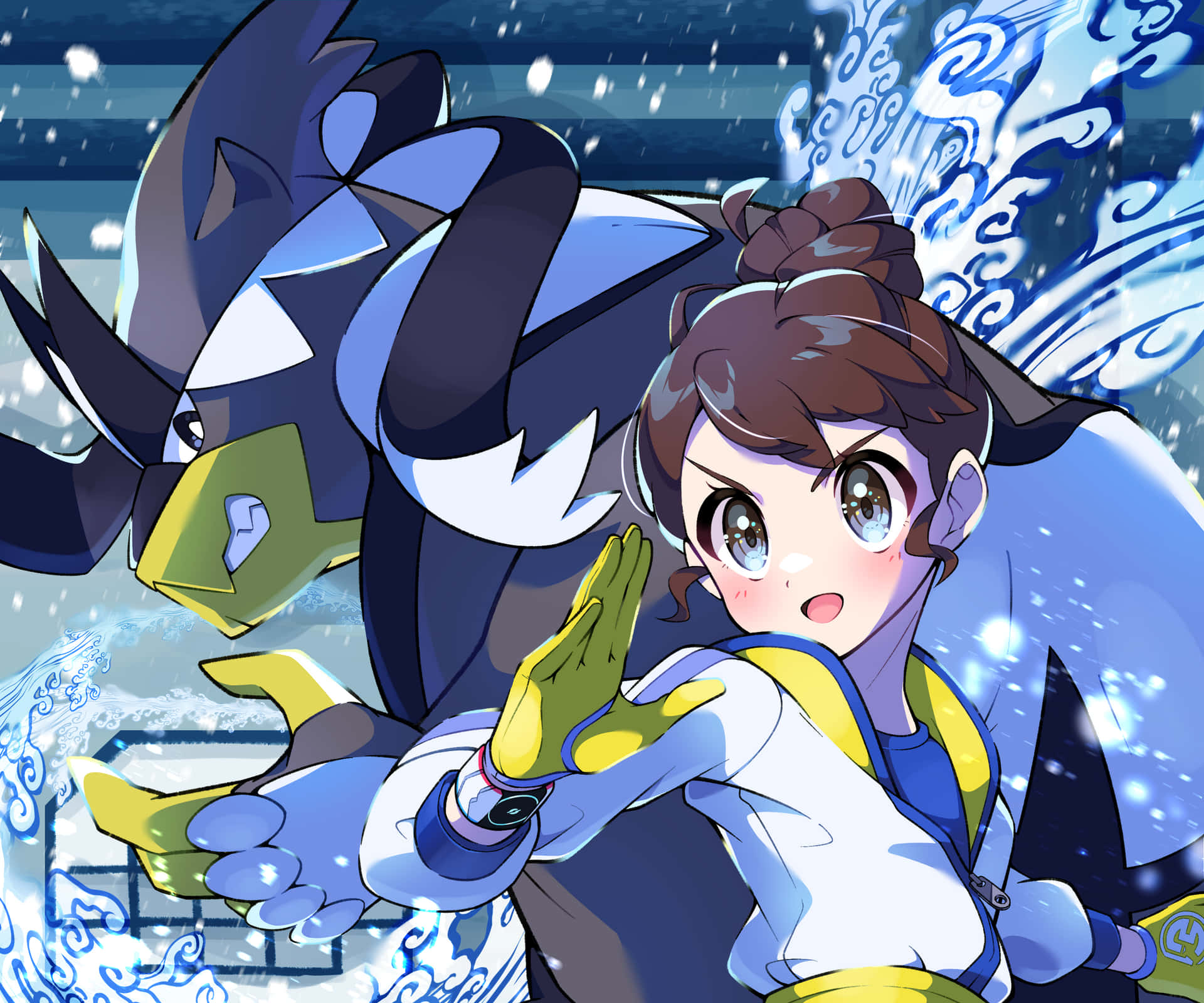 Gloria Trains With the Mighty Legendary Pokémon Urshifu Wallpaper