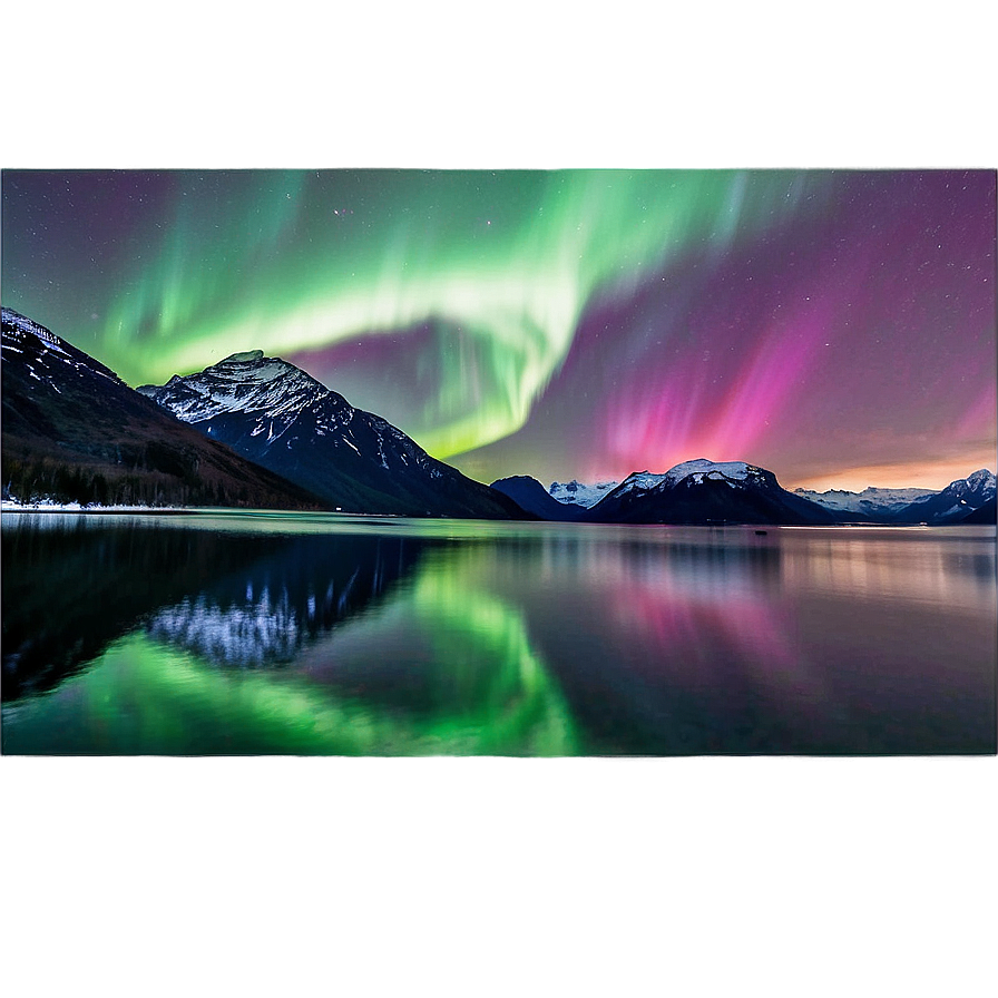 Glorious Aurora Over Fjords Png Quu PNG