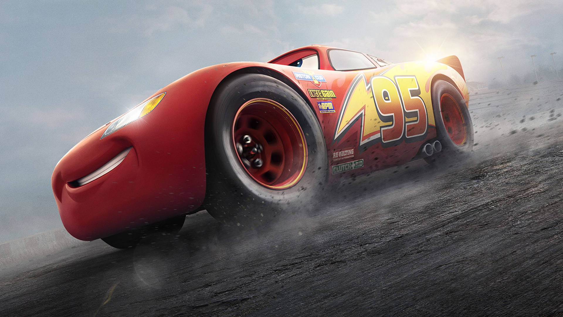 Glædesmæssige Lightning McQueen Cars 3D Graphics! Wallpaper