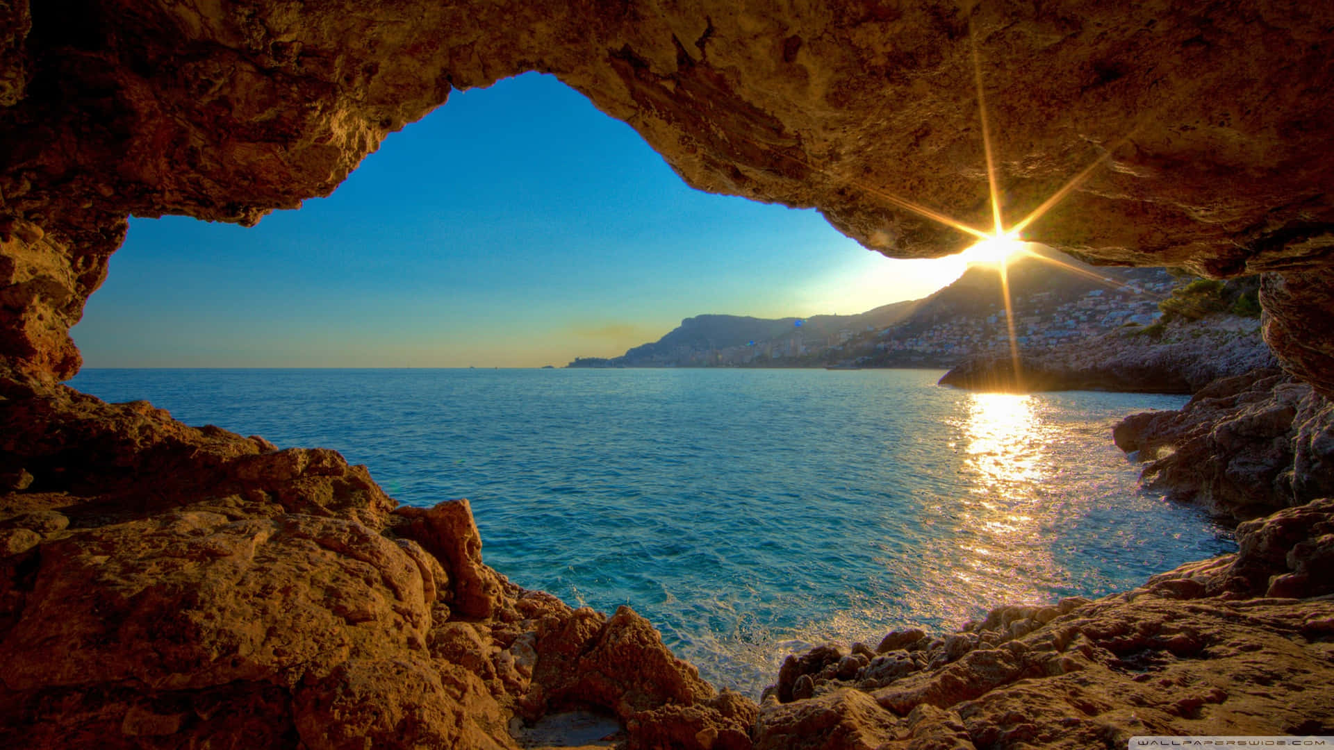 Glorious Natural Cave On An Island Wallpaper