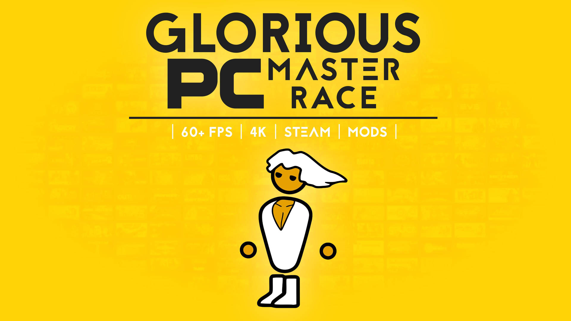 Glorious Pc Master Race Guy Yellow Wallpaper