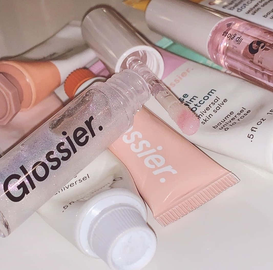 Glossier Skincare Products Aesthetic Wallpaper