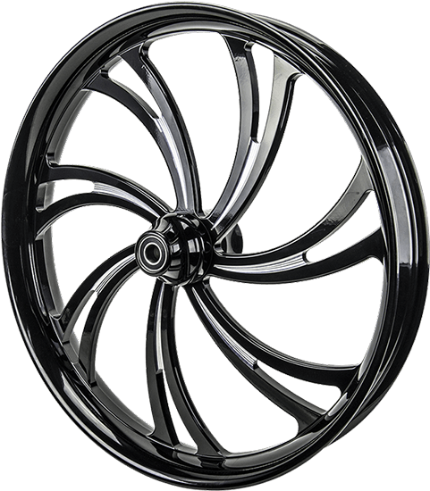 Glossy Black Alloy Wheel PNG